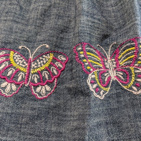 2/20*Baby Gap Infant Denim w/Embroidered Butterflies Dress - size 18-24 months - Picture 8 of 13